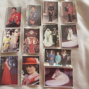 Lot de 12 reproductions de collection vintage de cartes postales brillantes souvenir de mariage royal fabriquées en Angleterre. **Livraison GRATUITE**