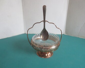 Vintage Queen Anne Mayell Electro Plated on Steel Sugar Bowl with Original Spoon Made in England.  **FREE Shipping**