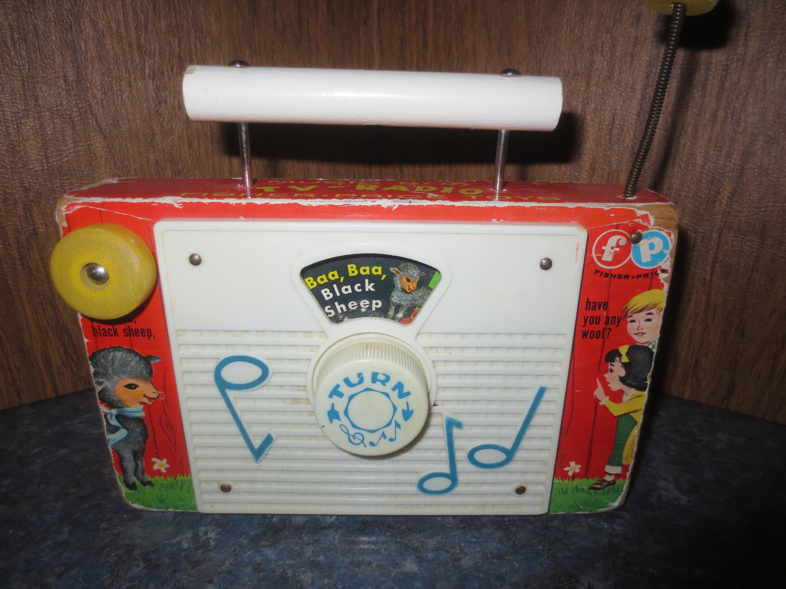 Vintage 1966 Fisher Price Toys Baa Baa Black Sheep Tv-radio Turn