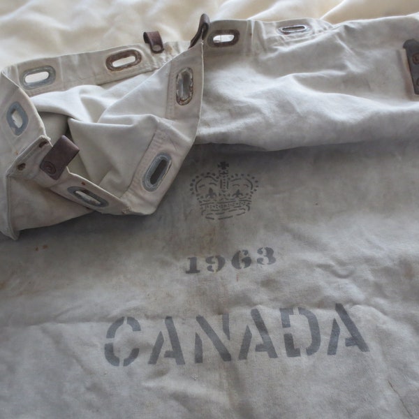 Rare Vintage 1963 Canada Post Heavy Duty Thick Canvas Mail Sorting Mailbag.  **FREE Shipping**