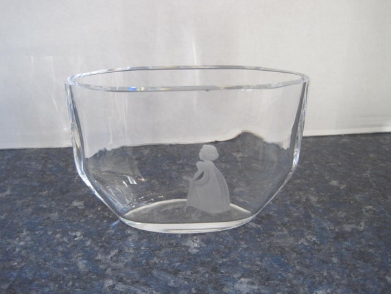 Vintage 1940's Orrefors Art Glass Wish to the Moon Girl Crystal