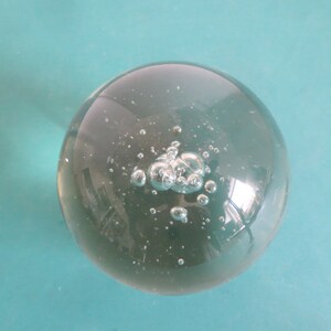 Vintage Clear Round Globe Orb Solid Glass Controlled Bubble Art Glass Accent Decor Paperweight Accent.  **FREE Shipping**