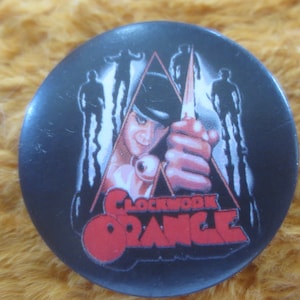 Vintage Small Stanley Kubrick&#39;s Clockwork Orange Pinback Button Badge Button Pin.  **FREE Shipping**