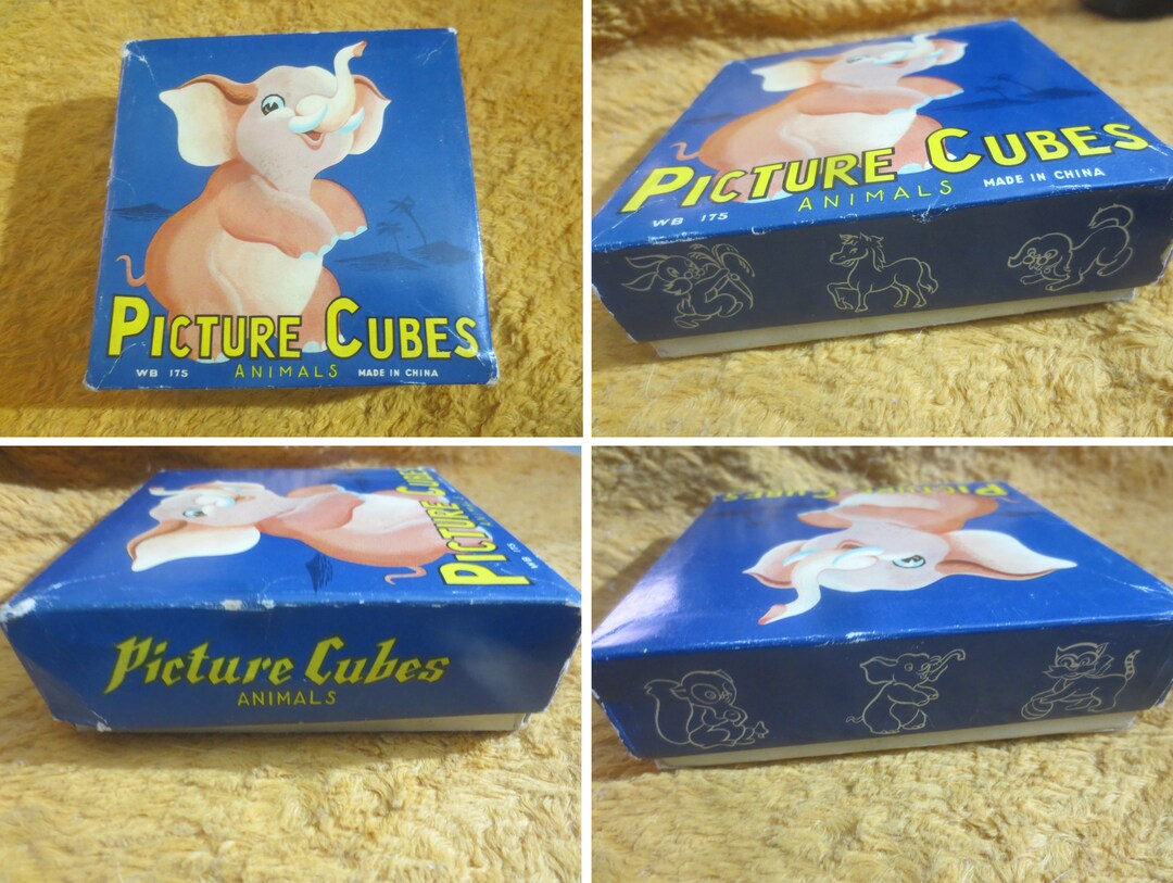 Vintage Picture Cubes Animals Block Puzzle Model WB 175 Made in China ...