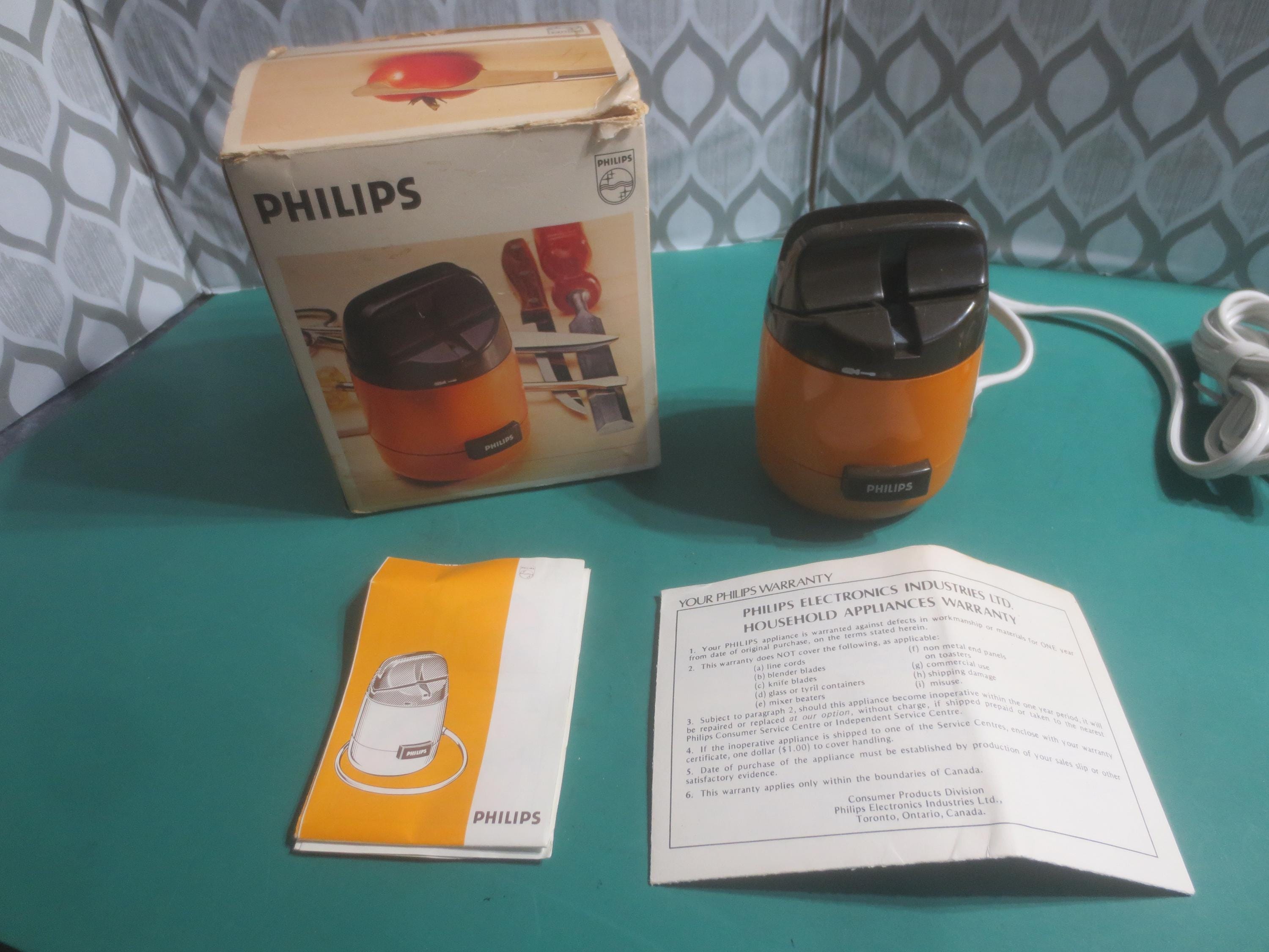 Vintage Mid Century Philips Model HR 2503 Electric Knife and Tool