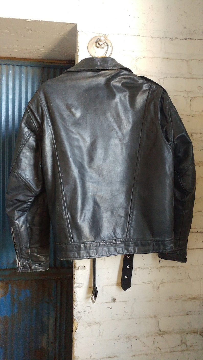 Rare Genuine Vintage 1970's Sportchief Genuine Select Steer Hide Motorcycle Marlon Brando Bad Boy Jacket Size Large. FREE Shipping image 8