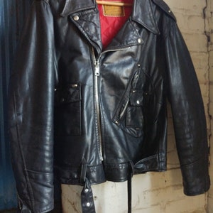 Rare Genuine Vintage 1970's Sportchief Genuine Select Steer Hide Motorcycle Marlon Brando Bad Boy Jacket Size Large. FREE Shipping image 5