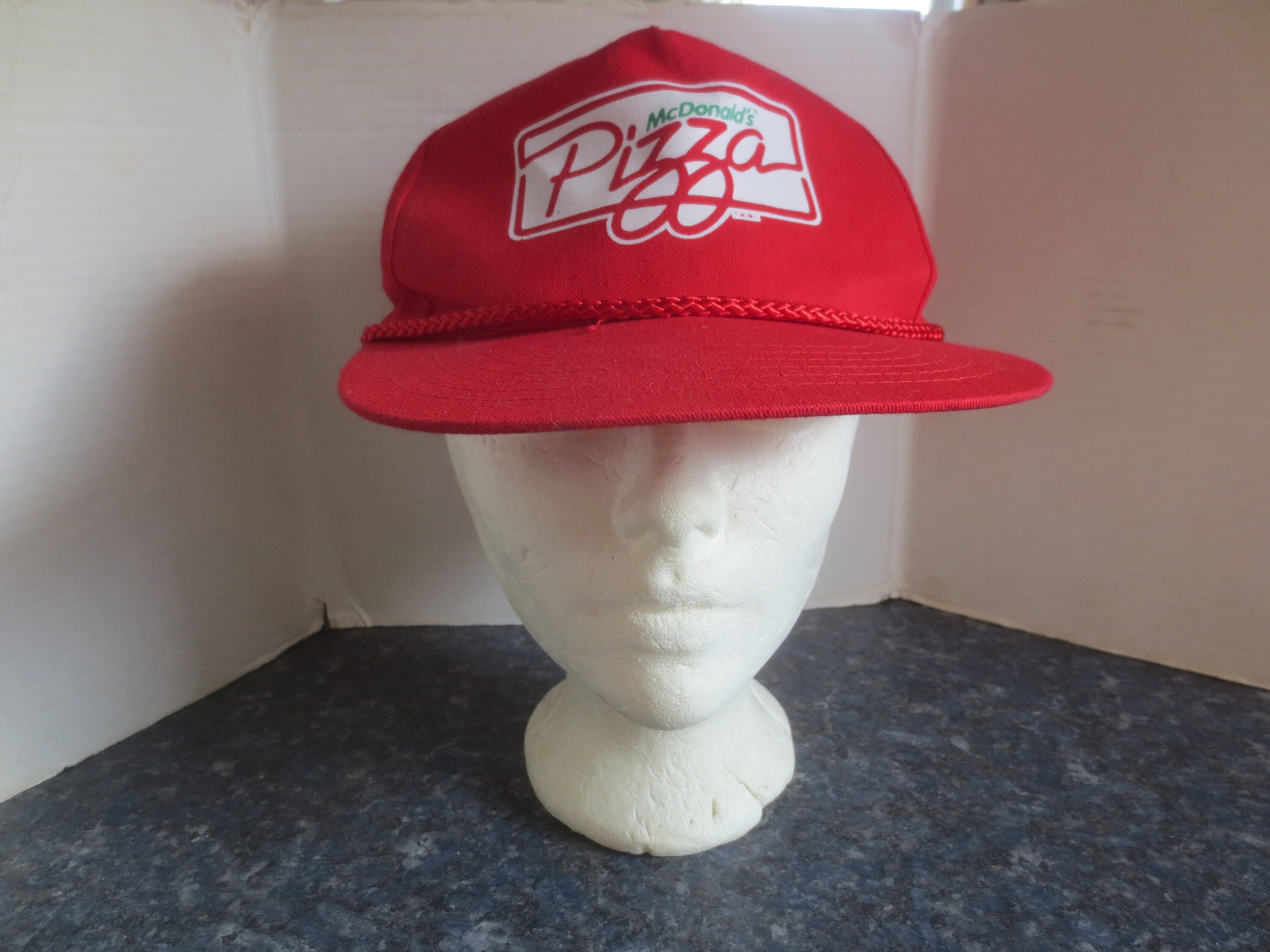 Brand New Vintage Late 80's Mcdonald's Pizza Red Cotton Baseball