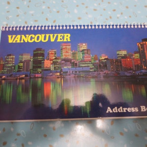 Vintage 1970's Vancouver Postcard Glossy Photos Spiral Address Flip Book.  **FREE Shipping**