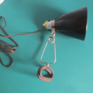 Vintage Mid Century Steel and Bakelite Plastic Clamp On Industrial Style Reading Lamp Work Lamp.  **FREE Shipping**