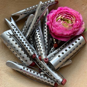 Antique Aluminum Hair Curlers Mixed Lot / Vintage Hair Salon Accessories / AS IS