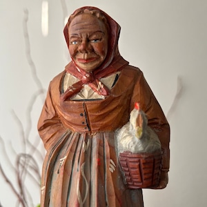 Vintage Hand Carved Norwegian Swedish Figurine / Scandinavian Folk Art