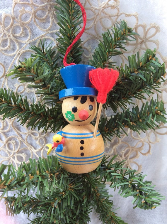 Vintage Steinbach Germany Ornament / Steinbach Shamrock Snowman