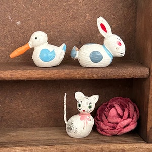 Vintage Erzgebirge Wood Miniature Animal Set: German Folk Art