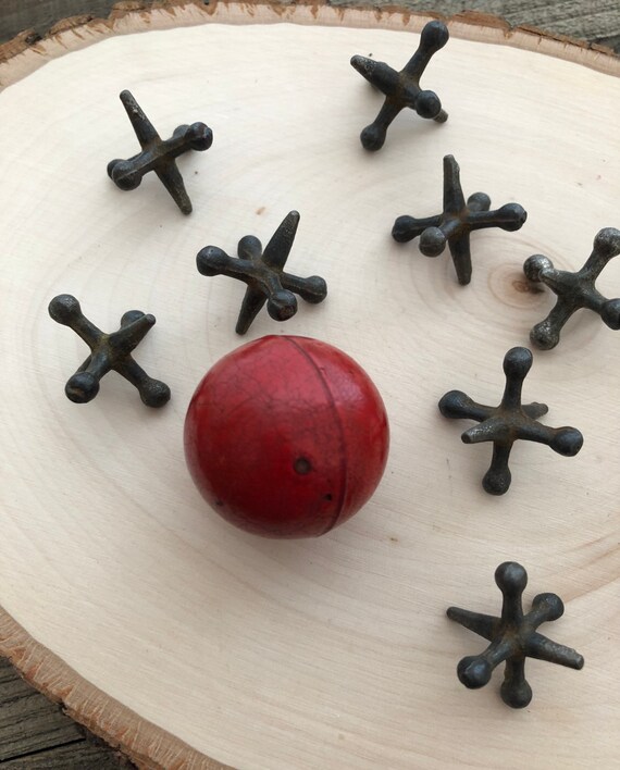Vintage Ball and Jacks Game Pieces / Baby Boomer Toys / Etsy