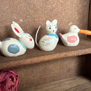 Vintage Erzgebirge Wood Miniature Animal Set: German Folk Art