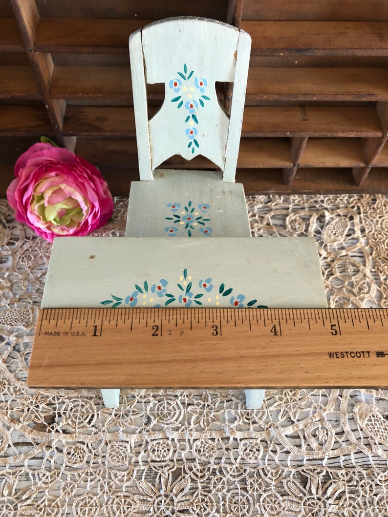 Vintage Wood Dollhouse Chair and Table Dollhouse Furniture