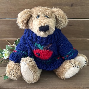 Retired 1990’s Boyds “Dexter” Bear / Boyds Plush Bear with Apple Sweater
