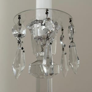Vintage Bobeche with Crystal Prisms /  Bobeche Candleholder / Romantic Style Decor