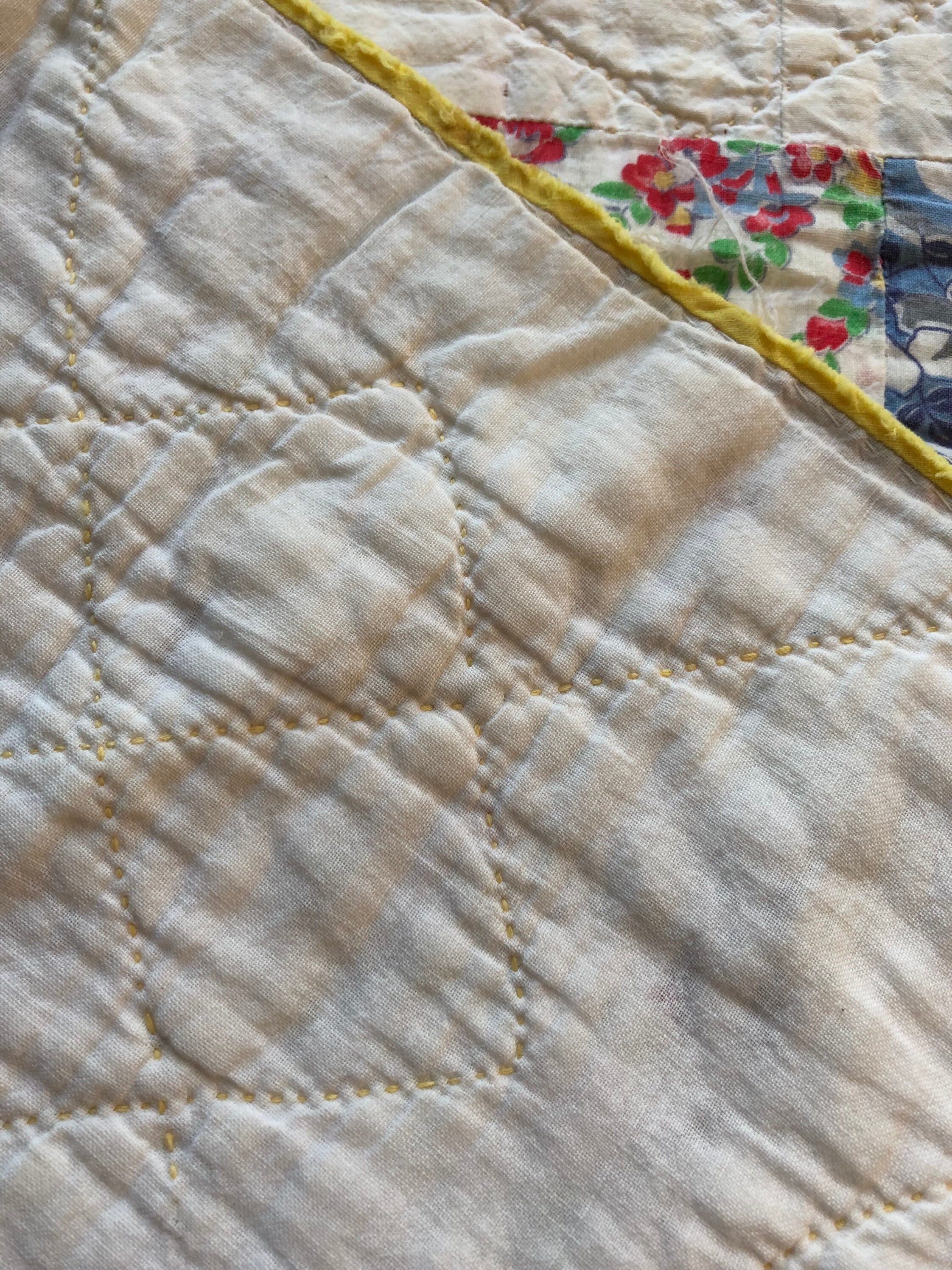 Vintage Cutter Quilt Edge Pieces / 9 Patch Hand Stitched Quilt | Etsy