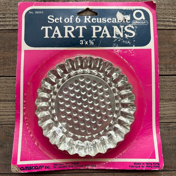 Vintage NOS Tart Tin Set / Sand Tart Cookie Tins / Made in Hong Kong