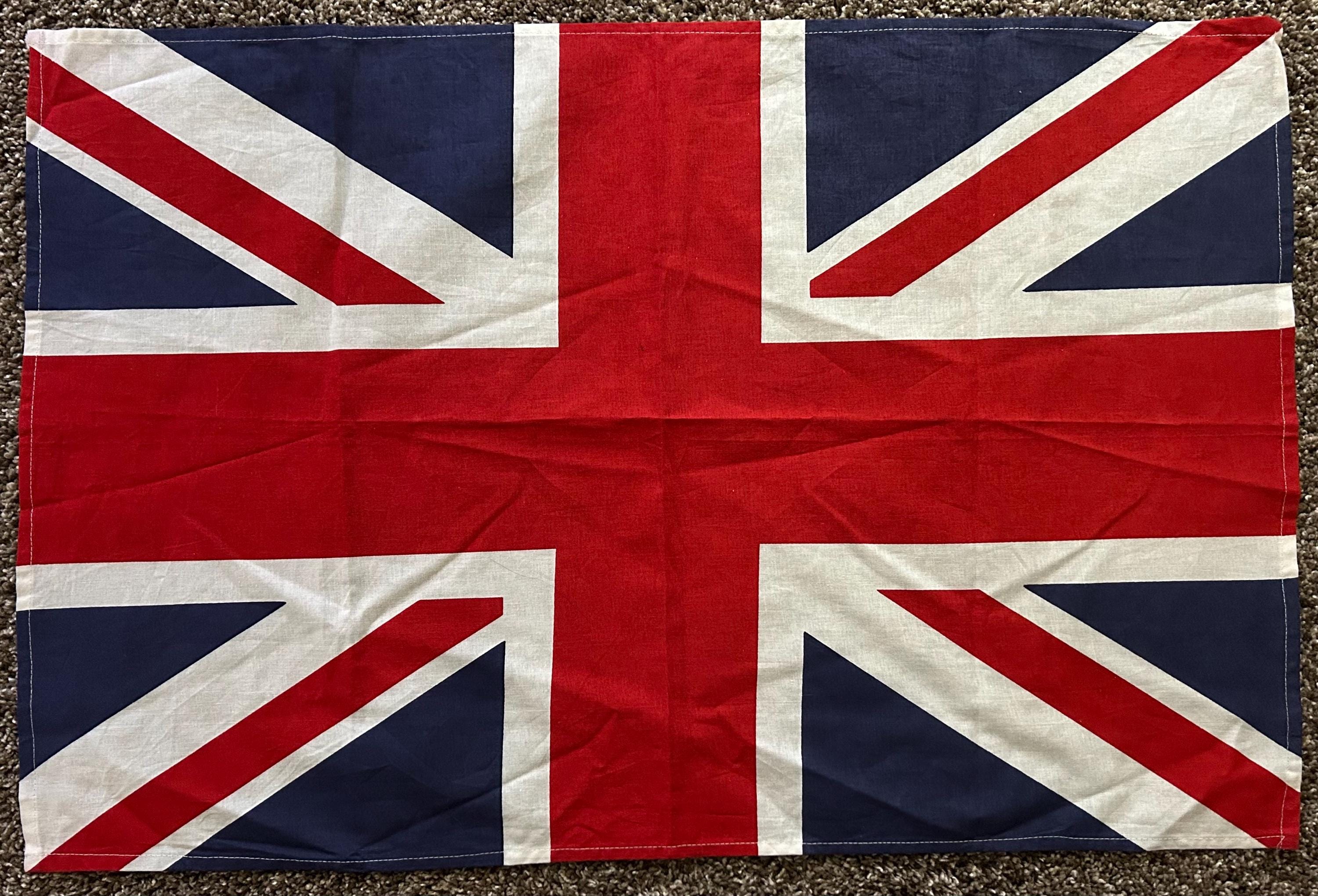 Vintage Cotton British Flag Broadcloth Towel / Vintage Great Britain Flag / 100% Cotton Union Jack