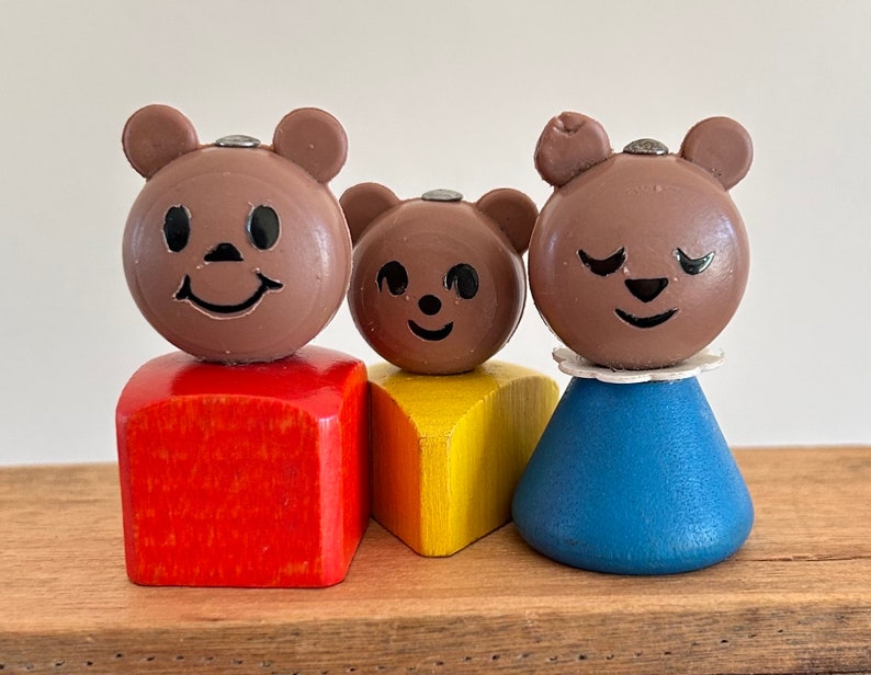 Vintage Fisher Price Little People Set / 1967 the Three Bears Etsy