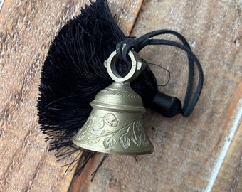 Vintage “Bells of Sarna” Brass Bell / India Sweetmeat Brass Bell w/Silk Tassle