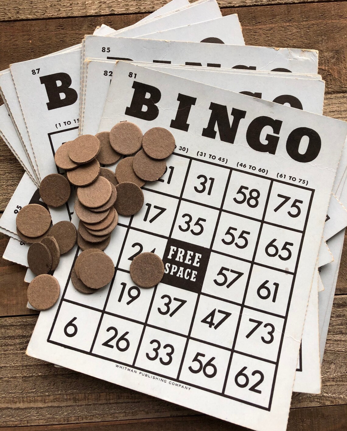 Antique Bingo Card Lot of 18 / BINGO Chips / Vintage Bingo Etsy