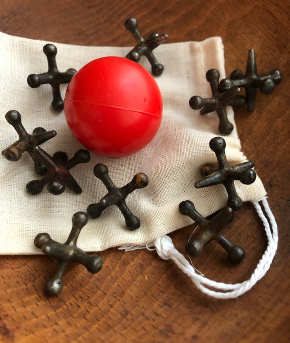 Vintage Ball and Jacks Game Pieces / Baby Boomer Toys / Etsy