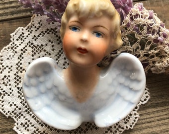 Antique Orlik Porcelain Angel Figurine / Religious Decor / Mother’s Day Gift