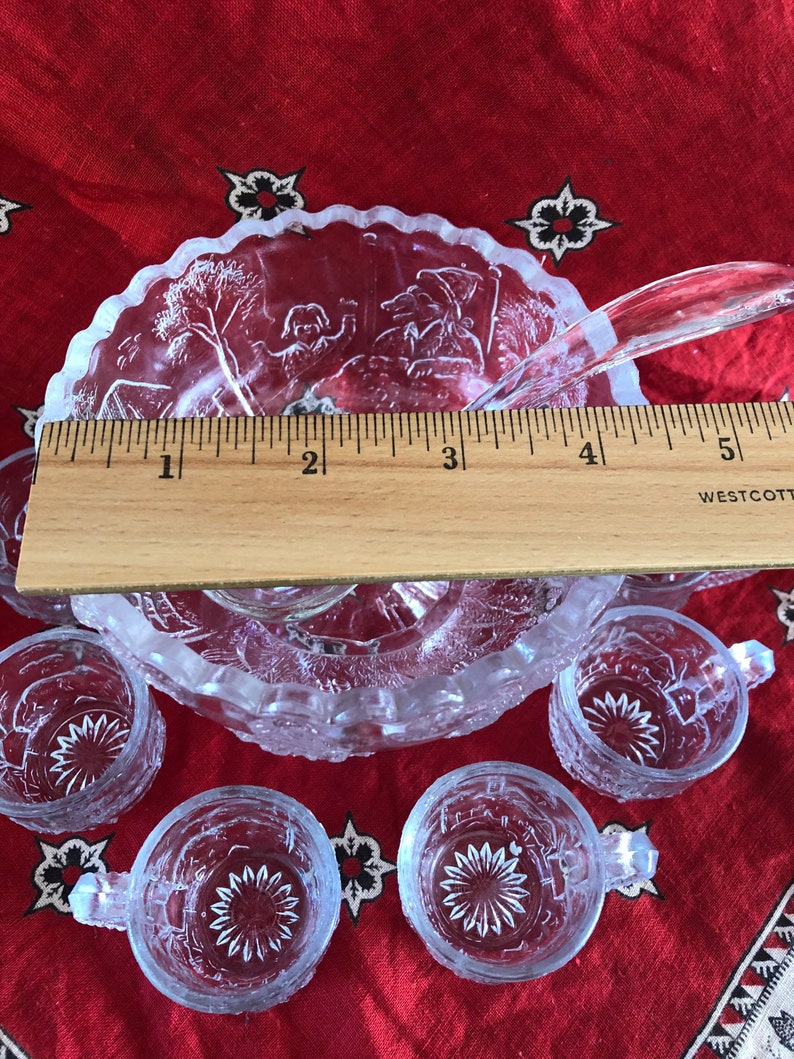 Antique EAPG Pressed Glass Miniature Punch Bowl Set / EAPG Etsy