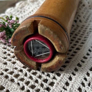 Vintage Handmade Wood Kaleidoscope / Primitive Phantasmagoria Toy / Prism Kaleidoscope