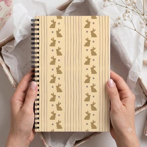 Kanin Spiral Journal Kanin Anteckningsbok Tonårsflicka Bön Framstegsspårare Prickig Planner Söt Mjuk Brun Randig Skrivplatta Andakt