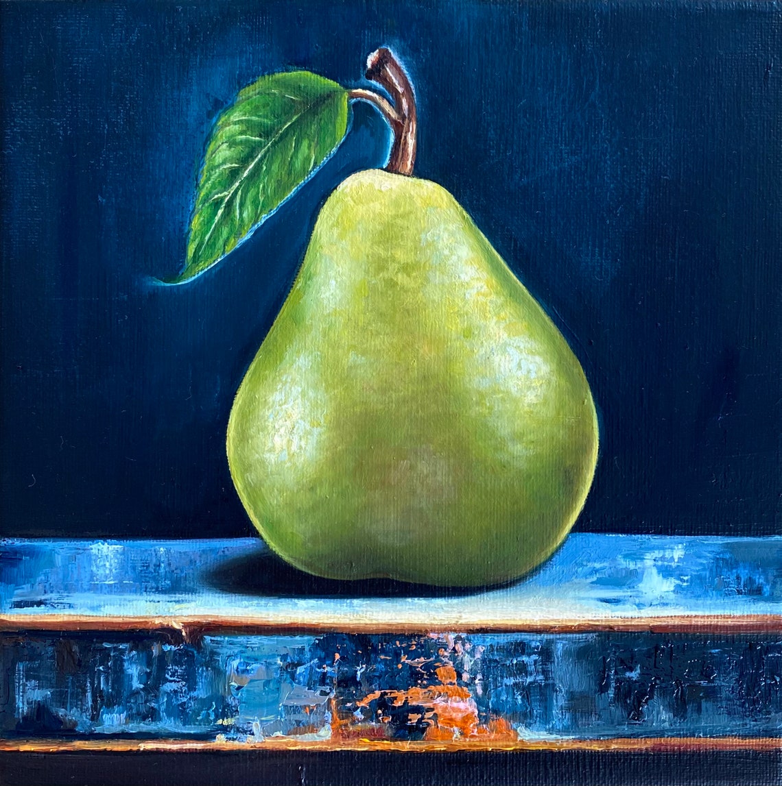 Pear still life oil painting Etsy