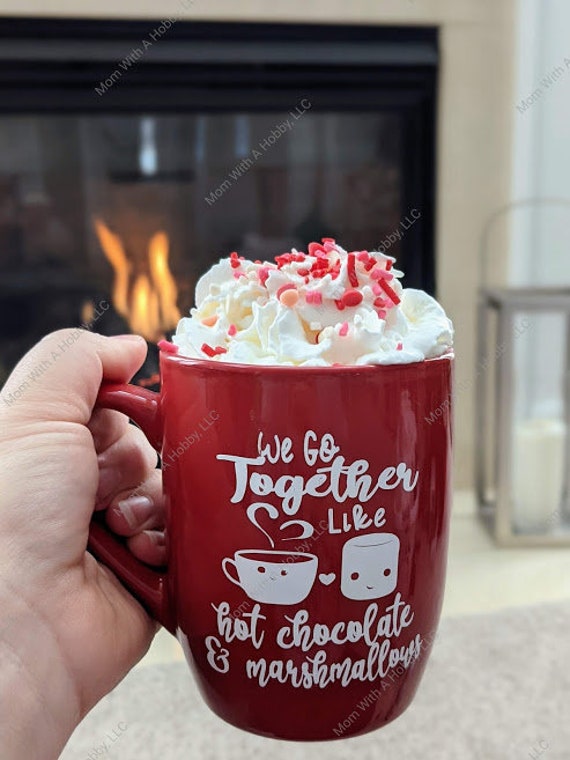 Hot Cocoa Glass Mug Hot Chocolate Mug Fall Mug Winter Mug Glass Mug 