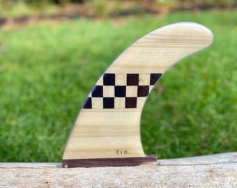 Quilha de prancha de surf de madeira - "Checkers"