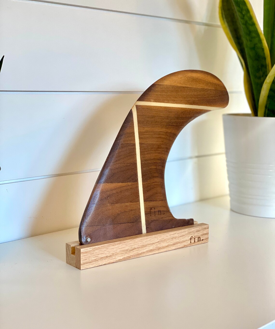 Surfboard Fin Display Stand Oak Etsy