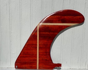 Wood Surfboard Fin- "Little Red”