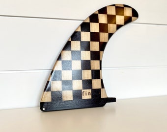 Quilha de prancha de surf de madeira - "Xadrez"