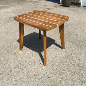 Teak and Maple End Table