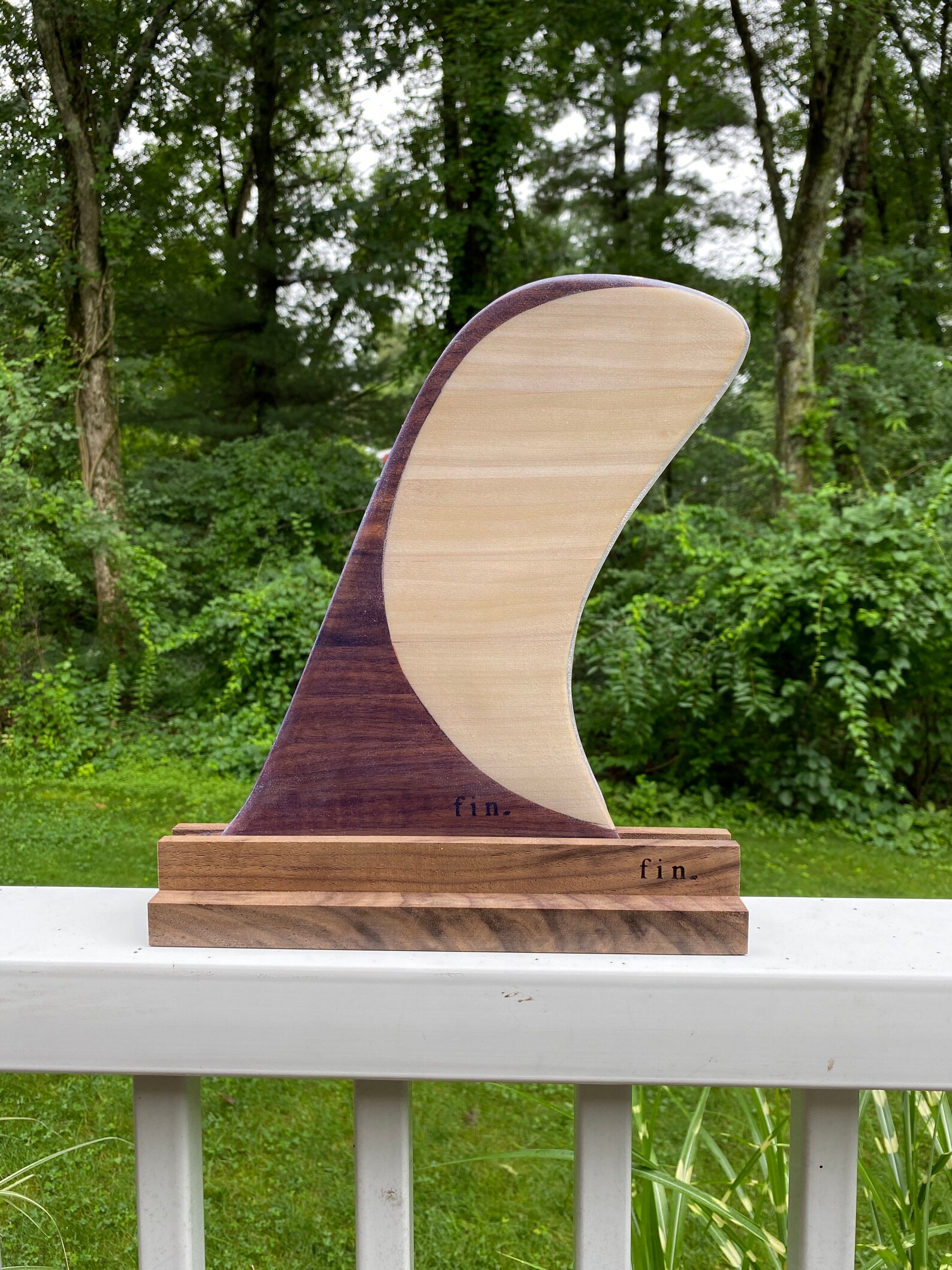 Premium Surfboard Fin Display Stand Walnut With Wide Base Etsy