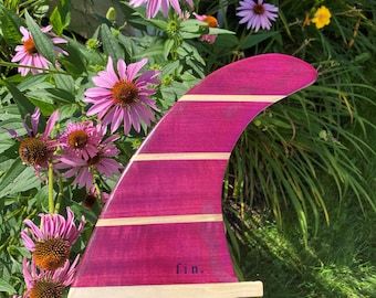 Wood Surfboard Fin - "Purple Heart”