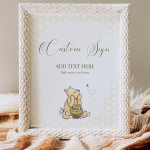 Winnie Pooh Baby Shower Sign Pooh Shower Editable Sign Pooh Bear Sign Editable Table Sign Winnie the Pooh Shower Decoration Pooh Favor Sign