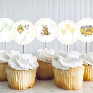 Winnie the Pooh Printable Cutout Pooh Cupcake Topper Classic Pooh Decoration Pooh Bear Party Favor Tag Pooh DIY Birthday Decor Pooh Bear