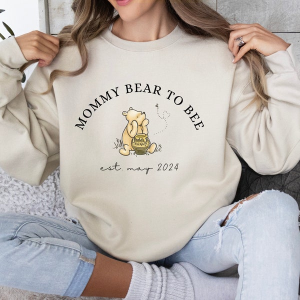 Pregnancy Sweatshirt Expecting Mom Shirt Baby Shower Gift Mama Bear Sweatshirt Gift for New Mom 2024 Mommy to Bee Baby Announcement Shirt