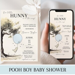 Winnie the Pooh Boy Baby Shower Invitations Vintage Pooh Invite Winnie the Pooh Baby Shower Bundle Classic Pooh Bear Baby Shower Decorations