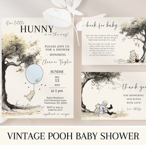 Classic Winnie the Pooh Baby Shower Invitations Vintage Pooh Invite Winnie the Pooh Baby Shower Bundle Pooh Bear Baby Shower Decorations
