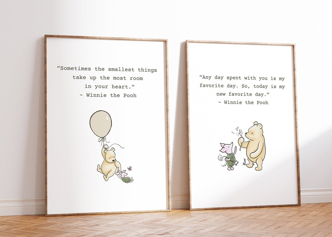 Vintage Pooh Nursery Print Set of 3 Pooh Bear Nursery Art Custom Baby