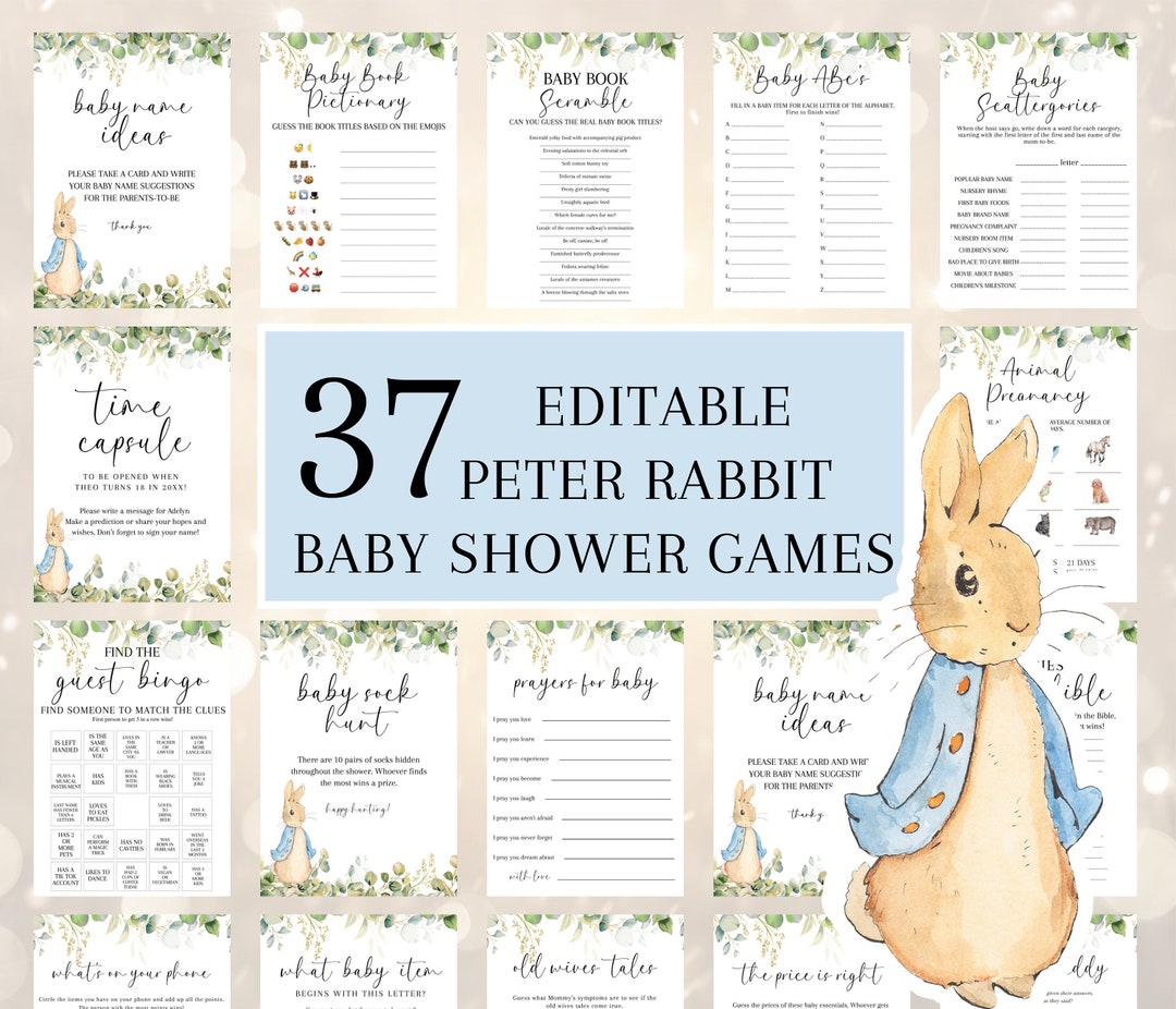Peter Rabbit Baby Shower Game Peter Rabbit Game Vintage Baby Game